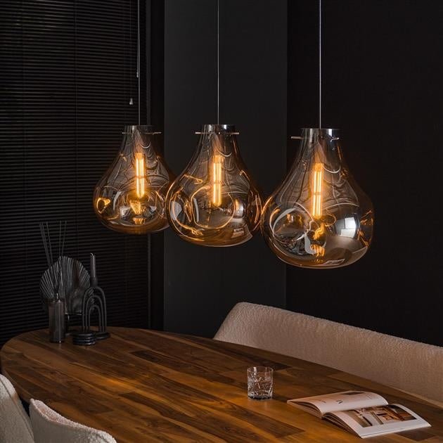 Hanging lamp Denissia DH Interior Black LxWxH 106x47x39 Metal Atmospheric photo diagonal front view