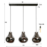 Hanging lamp Denissia DH Interior Black LxWxH 106x47x39 Metal White photo size indication