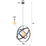 Hanging lamp Diana DH Interior Black LxWxH 67x67x17 Metal White photo size indication