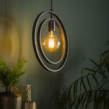 Hanging lamp Otan DH Interior Charcoal LxWxH 46x46x10 Metal Atmospheric photo diagonal front view