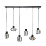 Hanging lamp Luise DH Interior Charcoal LxWxH 143x28x24 Metal White photo front view