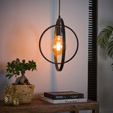 Hanging lamp Otan DH Interior Charcoal LxWxH 46x46x10 Metal Atmospheric photo diagonal front view