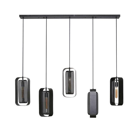 Hanging lamp Jeff DH Interior Black LxWxH 141x51x15 Metal White photo front view