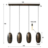 Hanging lamp Rama DH Interior Bronze LxWxH 125x51x22 Bronze White photo size indication