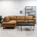 Sofa Tulin DeGeBe Cognac Fabric Atmospheric photo front view