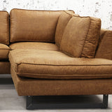 Sofa Tulin DeGeBe Cognac Fabric Atmospheric photo front view
