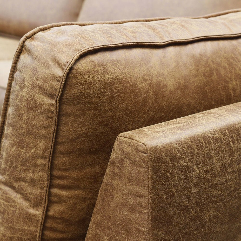 Sofa Tulin DeGeBe Cognac Fabric Atmosphere photo different