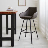 Bar stool Elise Ecoleather Dimehouse Anthracite LxWxH 88x61x54 Eco-leather Atmospheric photo diagonal front view