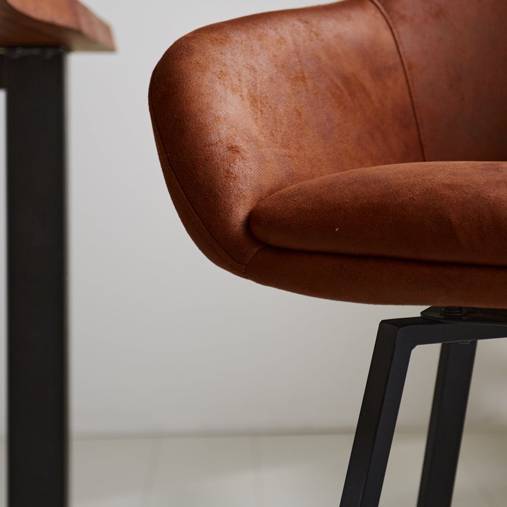 Bar stool Elise Ecoleather Dimehouse Cognac LxWxH 88x61x54 Eco-leather Atmospheric photo detail