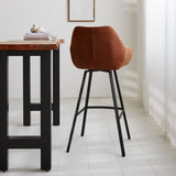 Bar stool Elise Ecoleather Dimehouse Cognac LxWxH 88x61x54 Eco-leather Atmospheric photo diagonal rear view