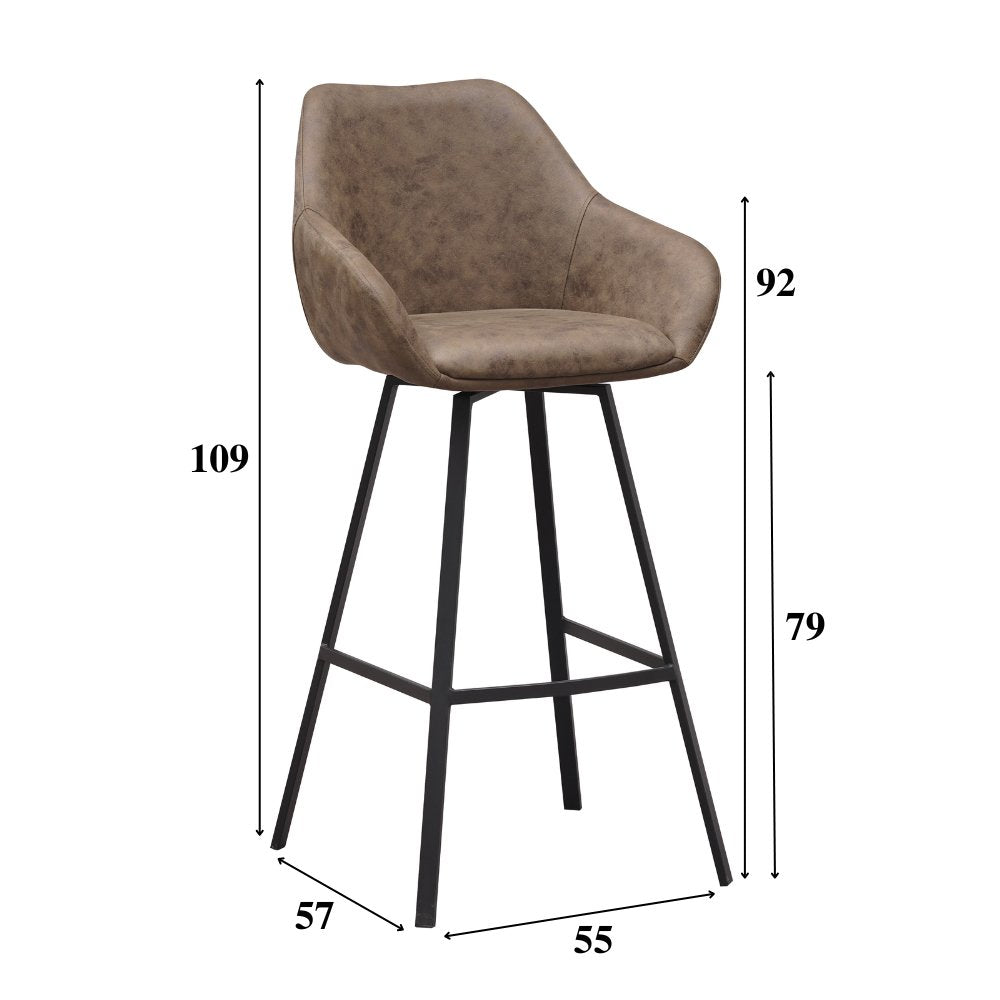 Bar stool Elise Ecoleather Dimehouse Green LxWxH 88x61x54 Eco-leather White photo size indication