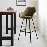 Bar stool Elise Ecoleather Dimehouse Green LxWxH 88x61x54 Eco-leather Atmospheric photo diagonal front view