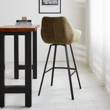 Bar stool Elise Ecoleather Dimehouse Green LxWxH 88x61x54 Eco-leather Atmospheric photo diagonal rear view