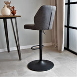 Barstool Grizzly Dimehouse Anthracite LxWxH 65x56x52 Microfiber Atmospheric photo diagonal rear view