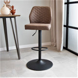 Barstool Grizzly Dimehouse Taupe LxWxH 65x56x52 Microfiber Atmospheric photo diagonal front view