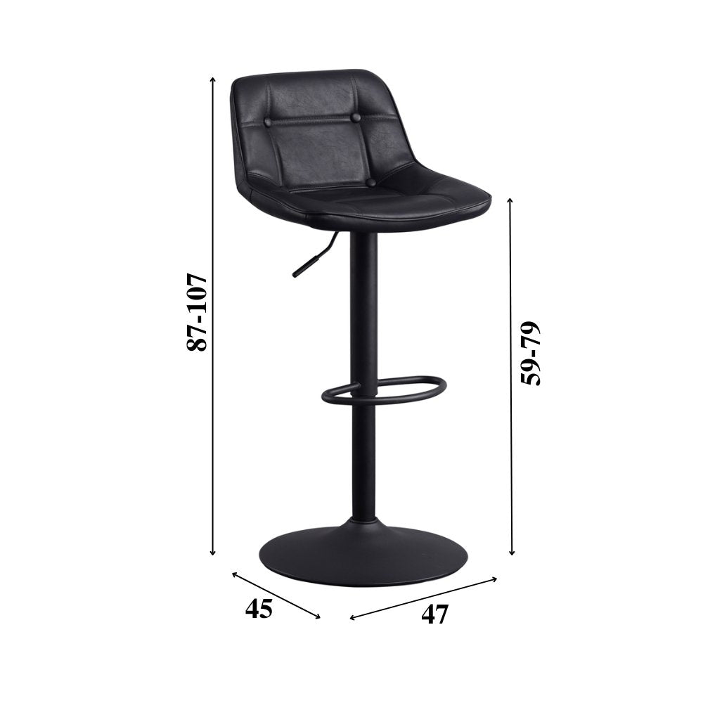 Barstool Jason Dimehouse Black LxWxH 82x52x39 Faux leather White photo size indication