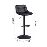 Barstool Jason Dimehouse Black LxWxH 82x52x39 Faux leather White photo size indication