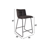 Bar stool Jelle Dimehouse Anthracite LxWxH 63x56x49 Microfiber White photo size indication
