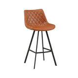 Barstool Juno Dimehouse Cognac LxWxH 86x56x56 Faux leather White photo diagonal front view
