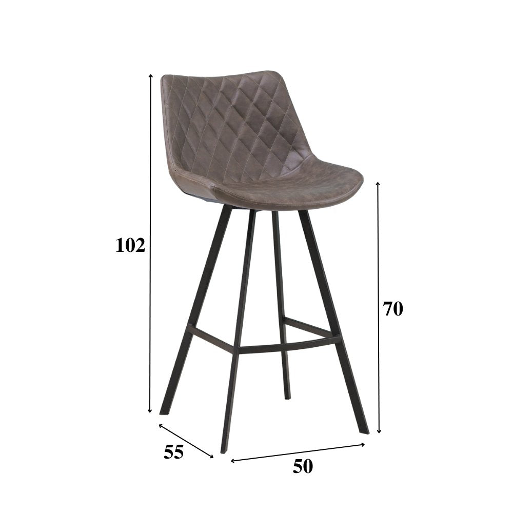Barstool Juno Dimehouse Taupe LxWxH 86x56x56 Faux leather White photo size indication