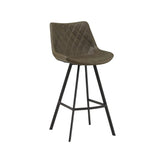 Barstool Juno Dimehouse Taupe LxWxH 86x56x56 Faux leather White photo diagonal front view