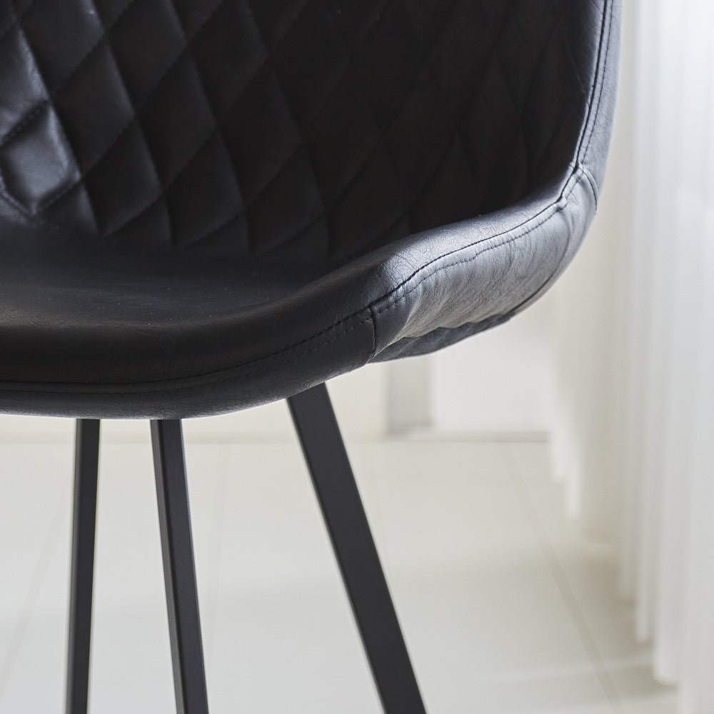 Barstool Juno Dimehouse Black LxWxH 86x56x56 Faux leather Atmospheric photo detail