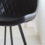 Barstool Juno Dimehouse Black LxWxH 86x56x56 Faux leather Atmospheric photo detail