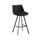 Barstool Juno Dimehouse Black LxWxH 86x56x56 Faux leather White photo diagonal front view