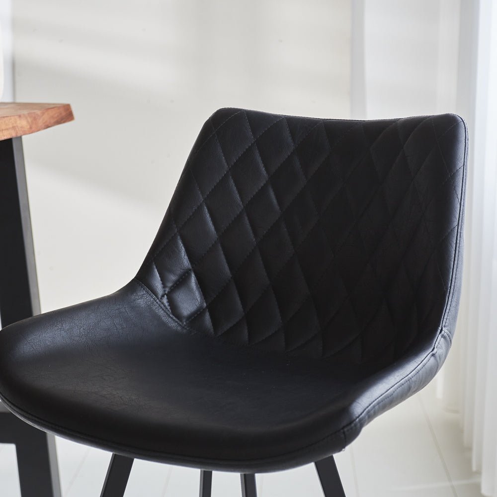 Barstool Juno Dimehouse Black LxWxH 86x56x56 Faux leather Atmospheric photo detail