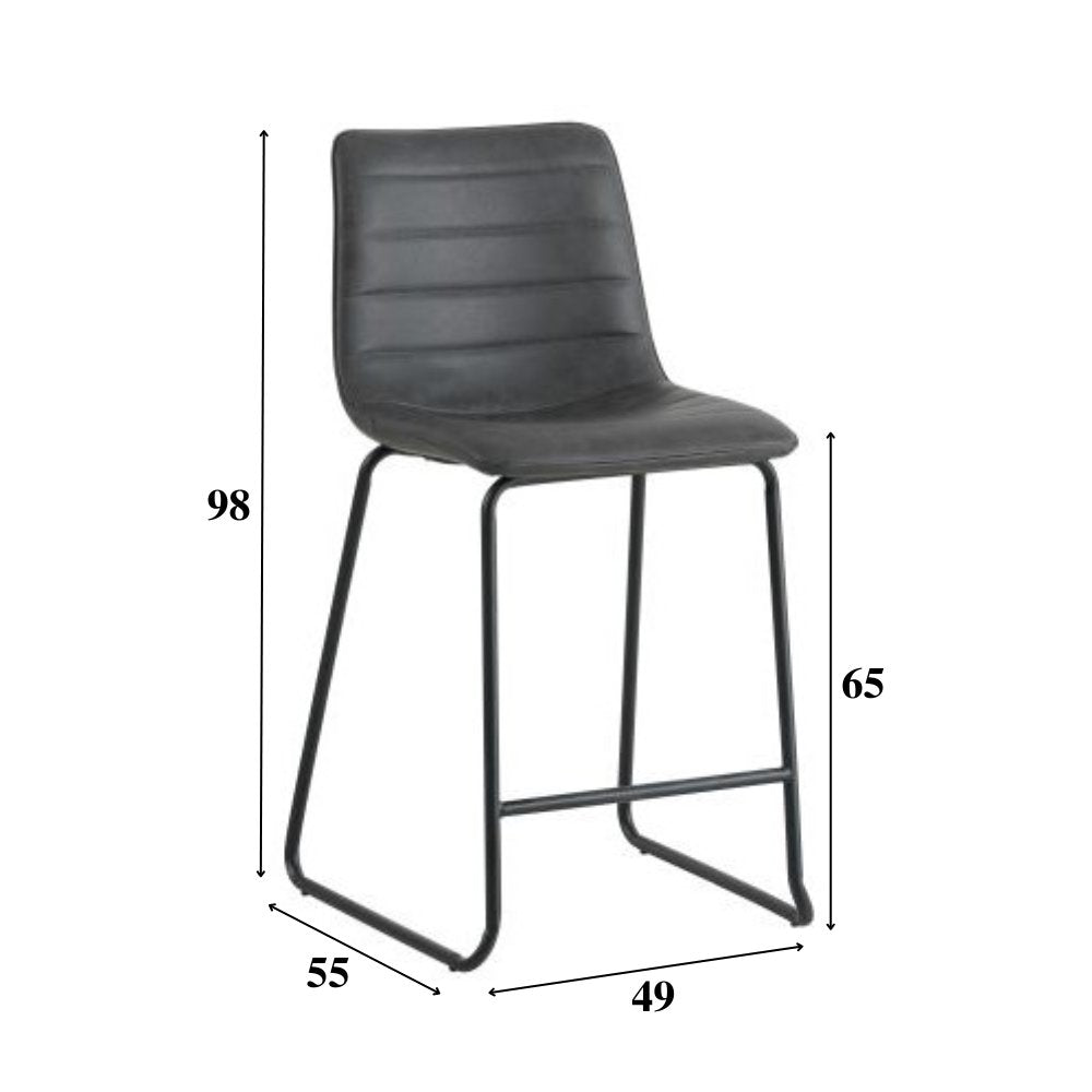 Bar stool Mark Faux leather Dimehouse Anthracite LxWxH 79x65x54 Faux leather White photo size indication