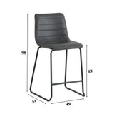 Bar stool Mark Faux leather Dimehouse Anthracite LxWxH 79x65x54 Faux leather White photo size indication