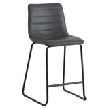 Bar stool Mark Faux leather Dimehouse Anthracite LxWxH 79x65x54 Faux leather White photo diagonal front view
