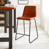 Bar stool Mark Faux leather Dimehouse Cognac LxWxH 79x65x54 Faux leather Atmospheric photo diagonal front view