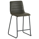Bar stool Mark Faux leather Dimehouse Green LxWxH 79x65x54 Faux leather White photo diagonal front view