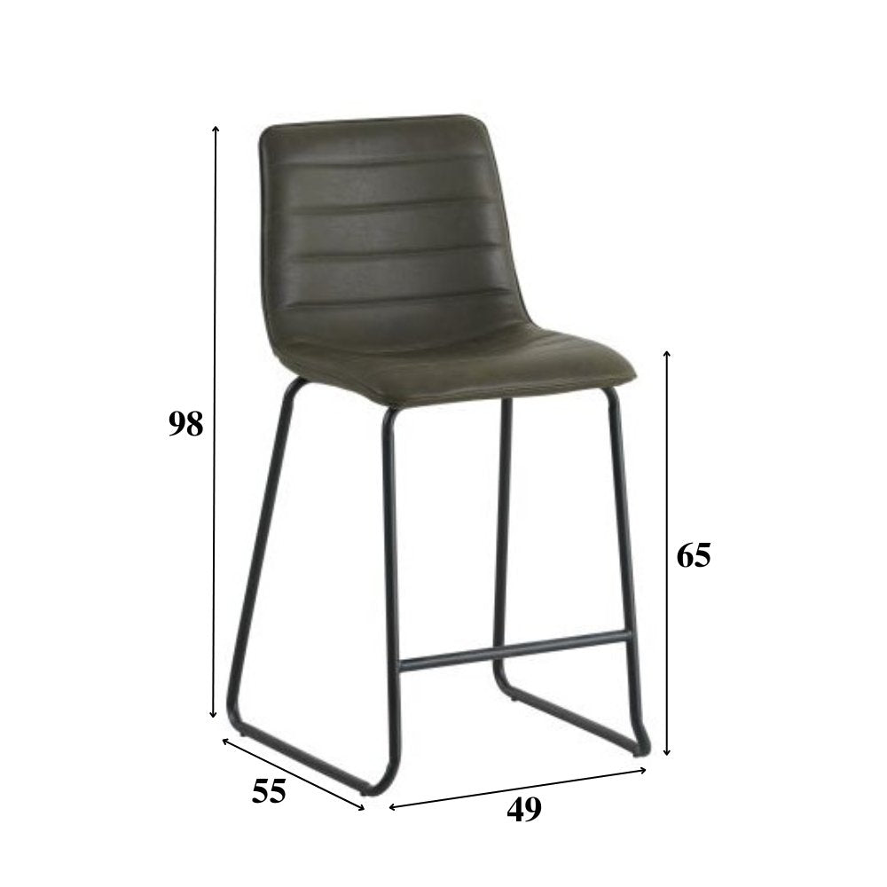 Bar stool Mark Faux leather Dimehouse Black LxWxH 79x65x54 Faux leather White photo size indication