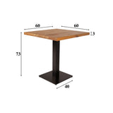 Dining table Bistro table Square Dimehouse Brown LxWxH 66x66x7 Mango wood White photo size indication