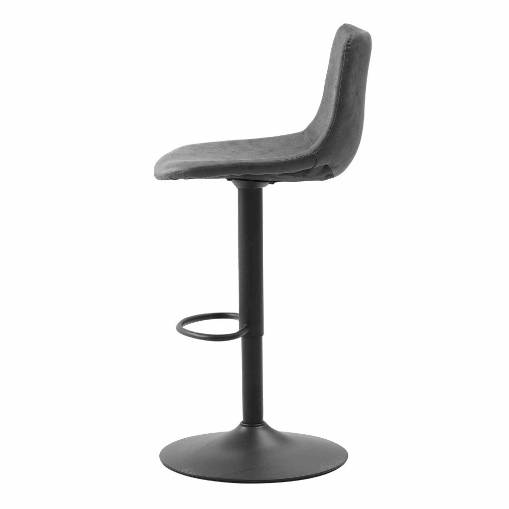 Bar stool Boran Dimehouse Anthracite LxWxH 55x54x53 Eco-leather White photo side view