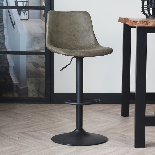 Bar stool Boran Dimehouse Green LxWxH 55x54x53 Eco-leather Atmospheric photo diagonal front view