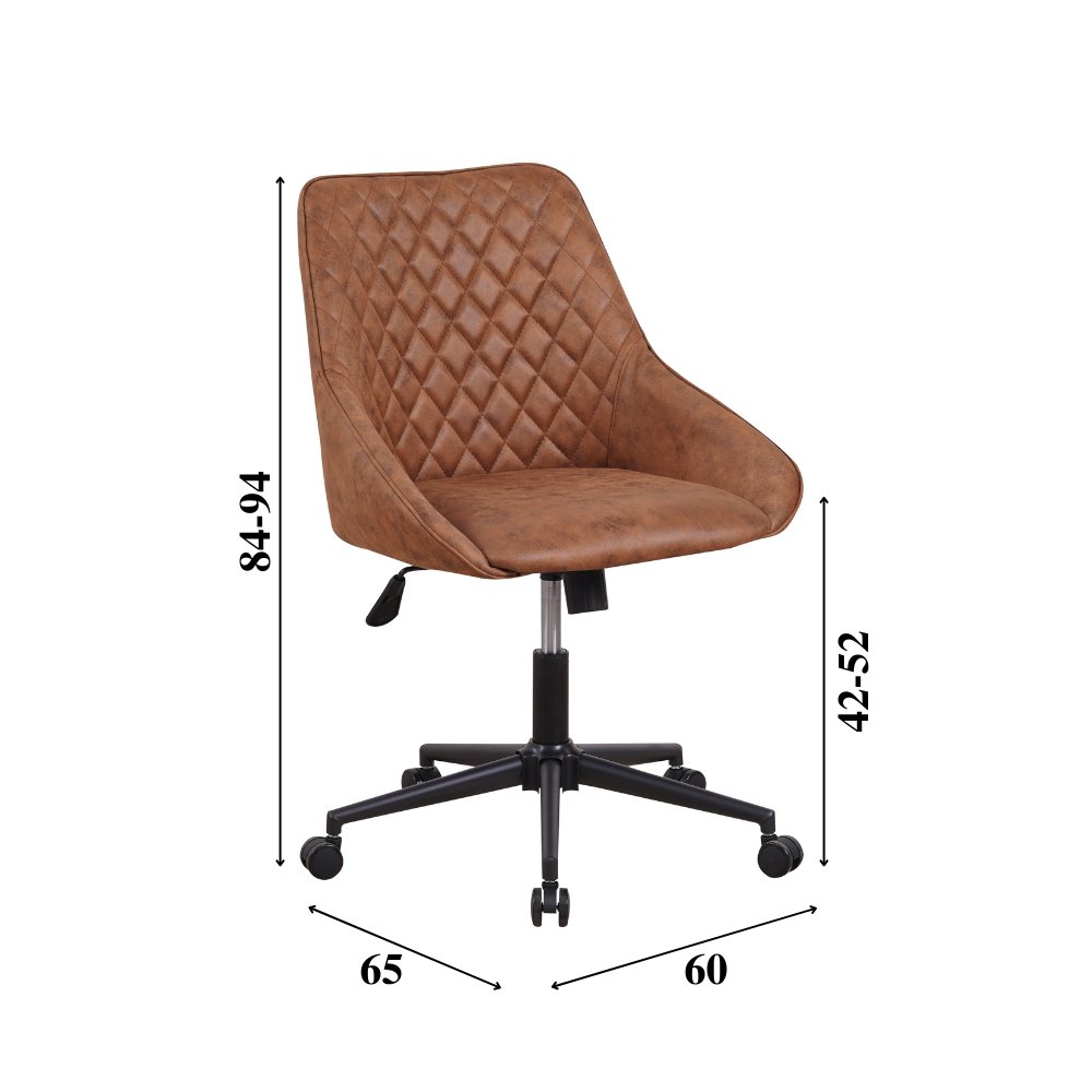 Office chair Emily Microfibre Dimehouse Cognac LxWxH 75x61x52 Microfibre White photo size indication