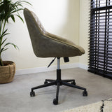 Office chair Emily Microfibre Dimehouse Green LxWxH 75x61x52 Microfiber Atmospheric photo side view