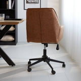 Office chair Novan Dimehouse Cognac LxWxH 72x63x58 Fabric Atmospheric photo diagonal rear view
