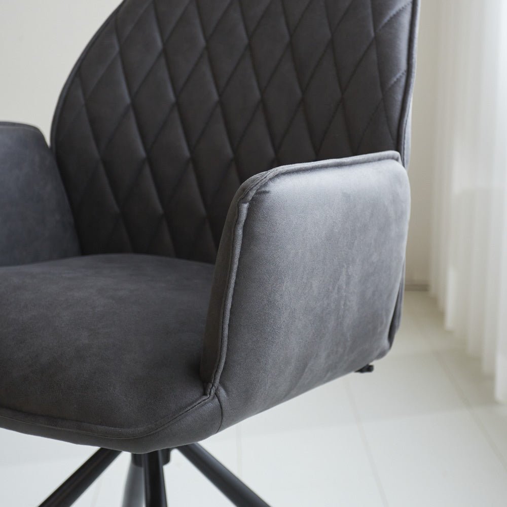 Dining room chair Novan Microfibre Dimehouse Anthracite LxWxH 71x64x56 Fabric Atmospheric photo detail