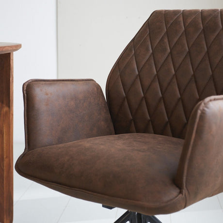Dining room chair Novan Microfibre Dimehouse Brown LxWxH 71x64x56 Fabric Atmospheric photo detail