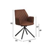 Dining room chair Novan Microfibre Dimehouse Brown LxWxH 71x64x56 Fabric White photo size indication