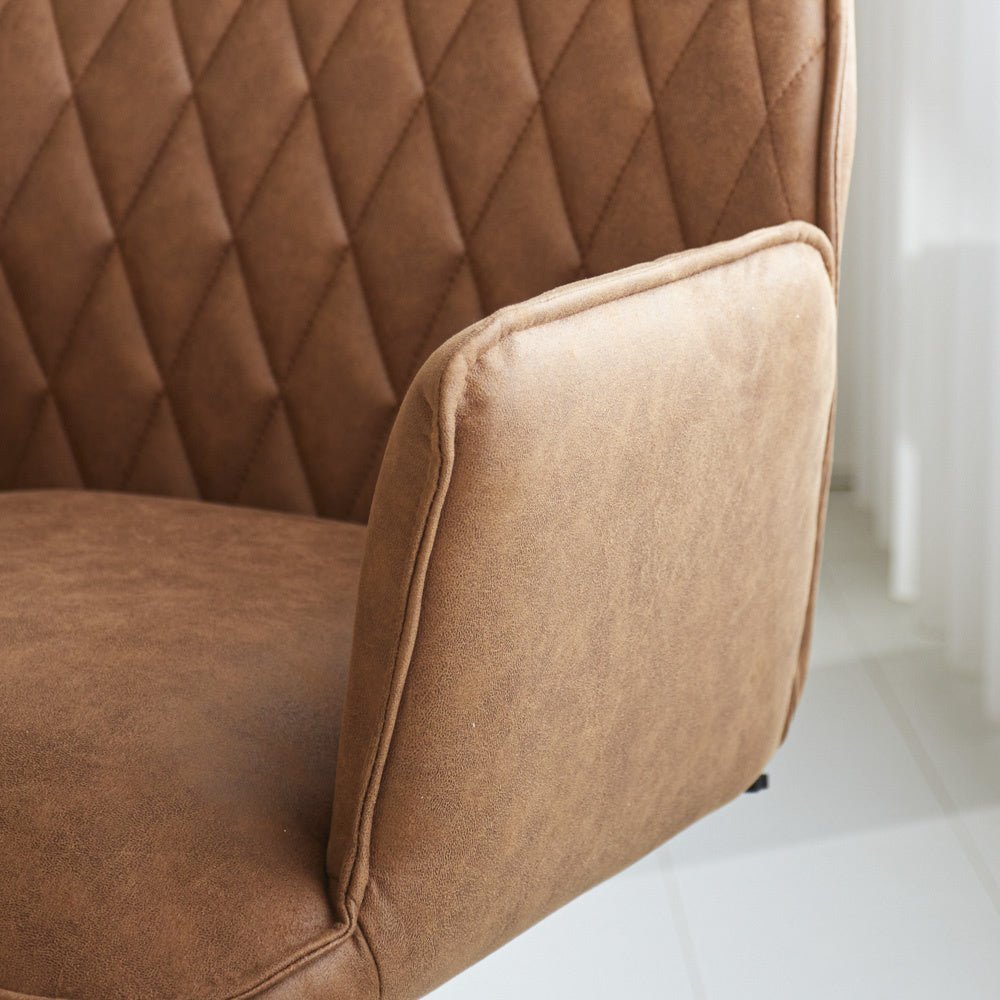Dining room chair Novan Microfibre Dimehouse Cognac LxWxH 71x64x56 Fabric Atmospheric photo detail