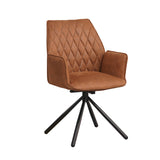 Dining room chair Novan Microfibre Dimehouse Cognac LxWxH 71x64x56 Fabric White photo diagonal front view