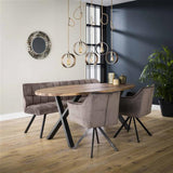 Dining room sofa Romy DH Interior Anthracite LxWxH 196x81x58 Velvet Atmospheric photo diagonal front view