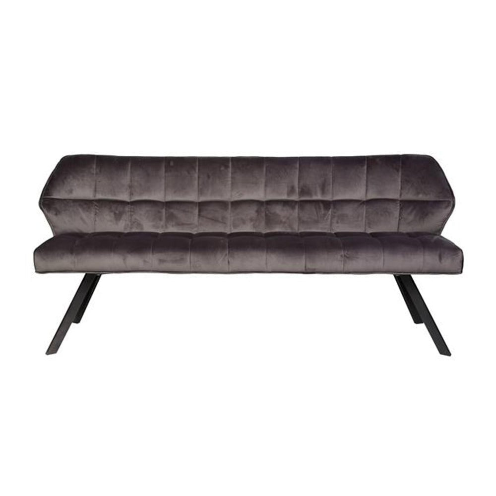 Dining room sofa Romy DH Interior Anthracite LxWxH 196x81x58 Velvet White photo front view