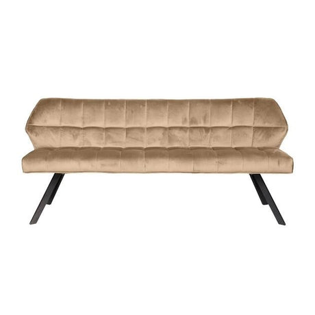 Dining room sofa Romy DH Interior Champagne LxWxH 190x60x48 Velvet White photo front view