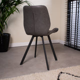 Dining room chair Barry Dimehouse Anthracite LxWxH 69x66x48 Faux leather Atmospheric photo diagonal rear view